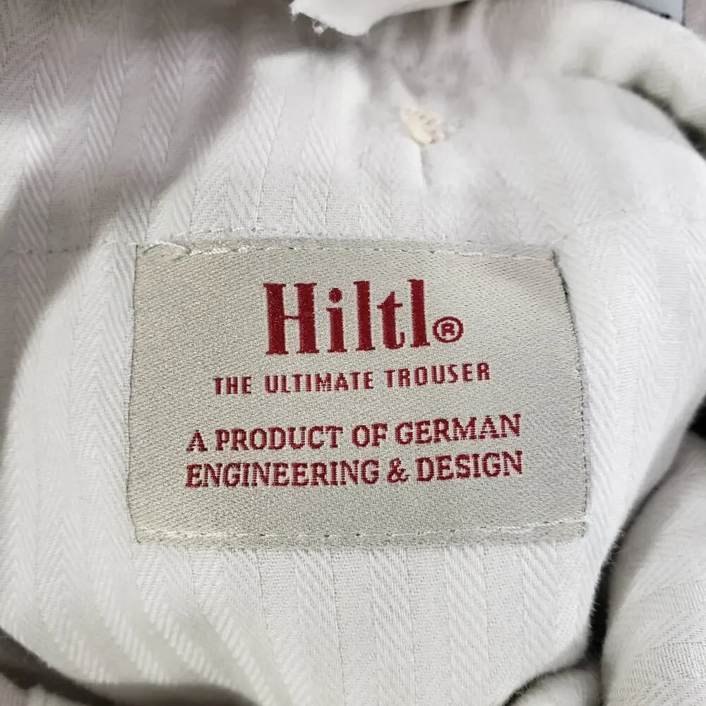 Hiltl Beige Flax Cotton Luxury Comfort Ultimate Trouser Pants Size 35/38